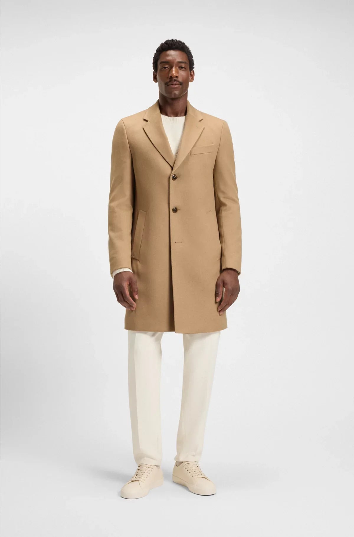 SLIM-FIT COAT IN WOOL AND CASHMERE