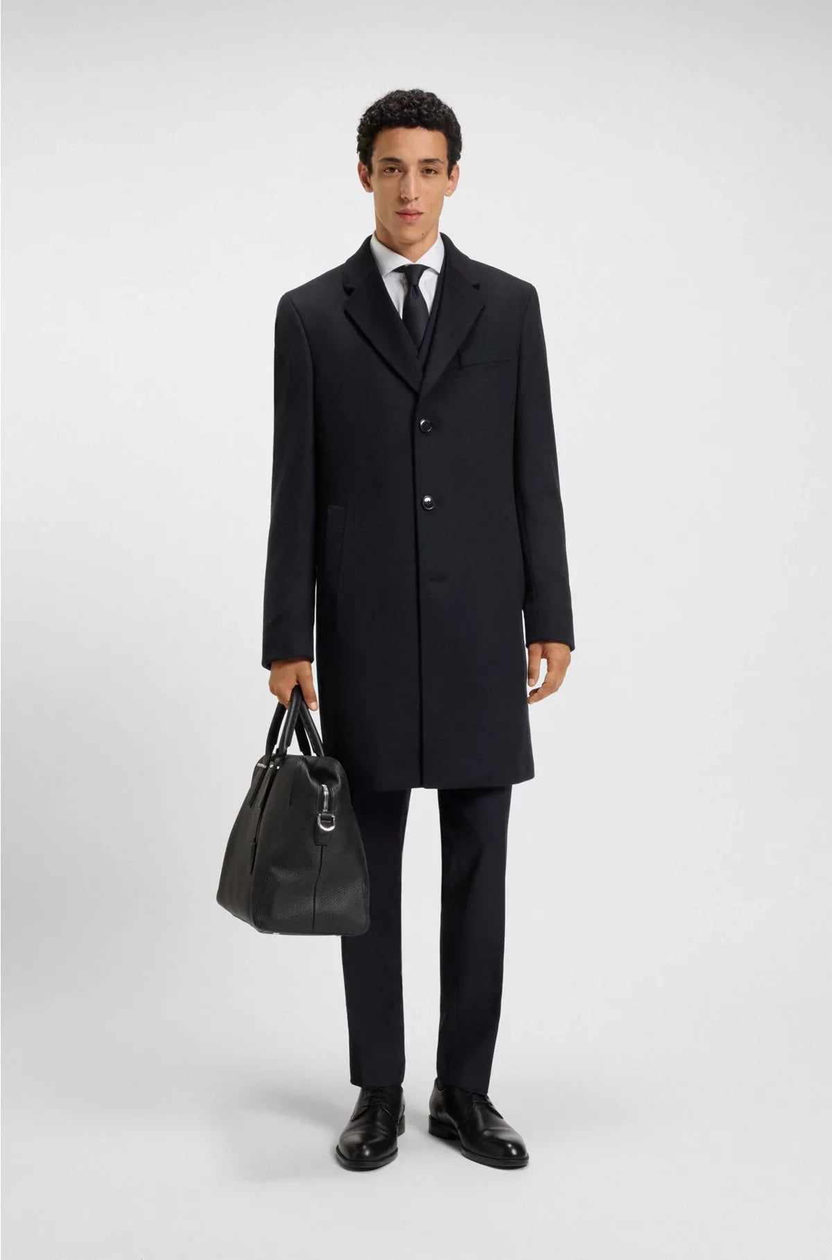 SLIM-FIT COAT IN WOOL AND CASHMERE