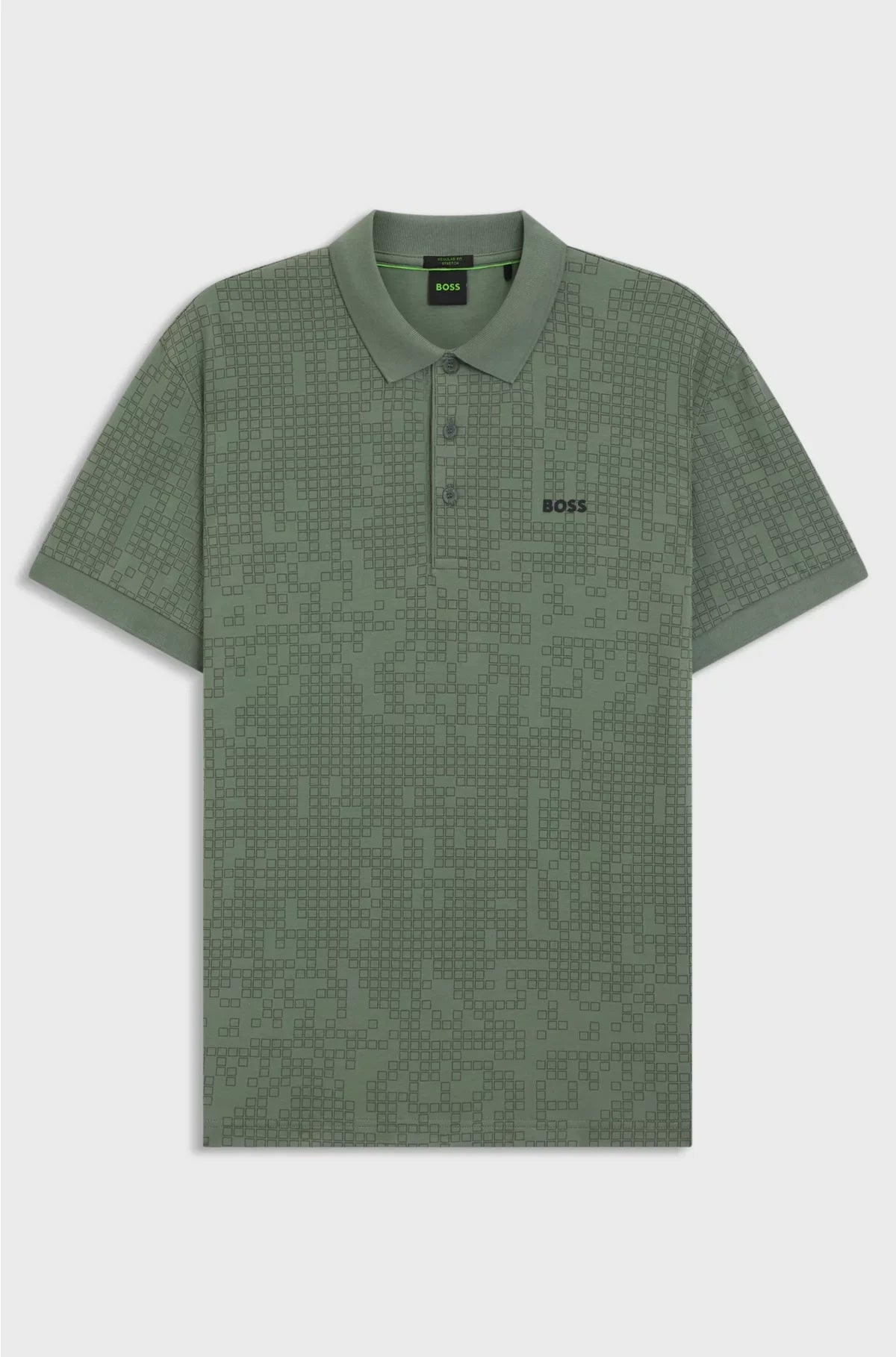 POLO IN COTONE ELASTICIZZATO CON STAMPA ALL-OVER
