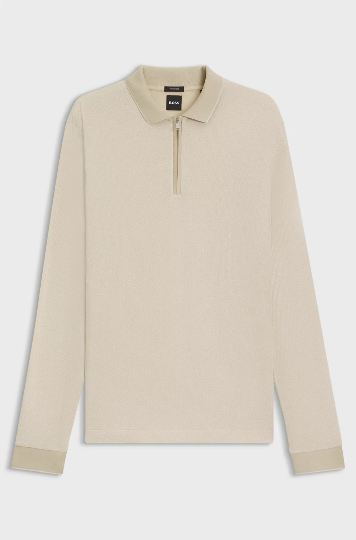 MERCERISED-COTTON POLO SHIRT WITH TWO-TONE STRUCTURE