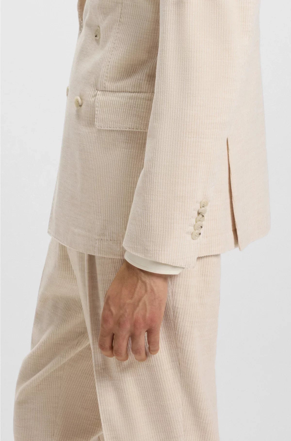 BLAZER SLIM-FIT IN VELLUTO A COSTINE DI COTONE E ALPACA