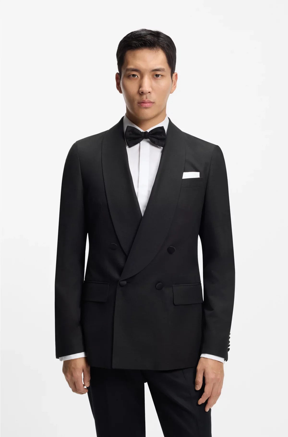 DOUBLE-BREASTED TUXEDO JACKET IN SILK