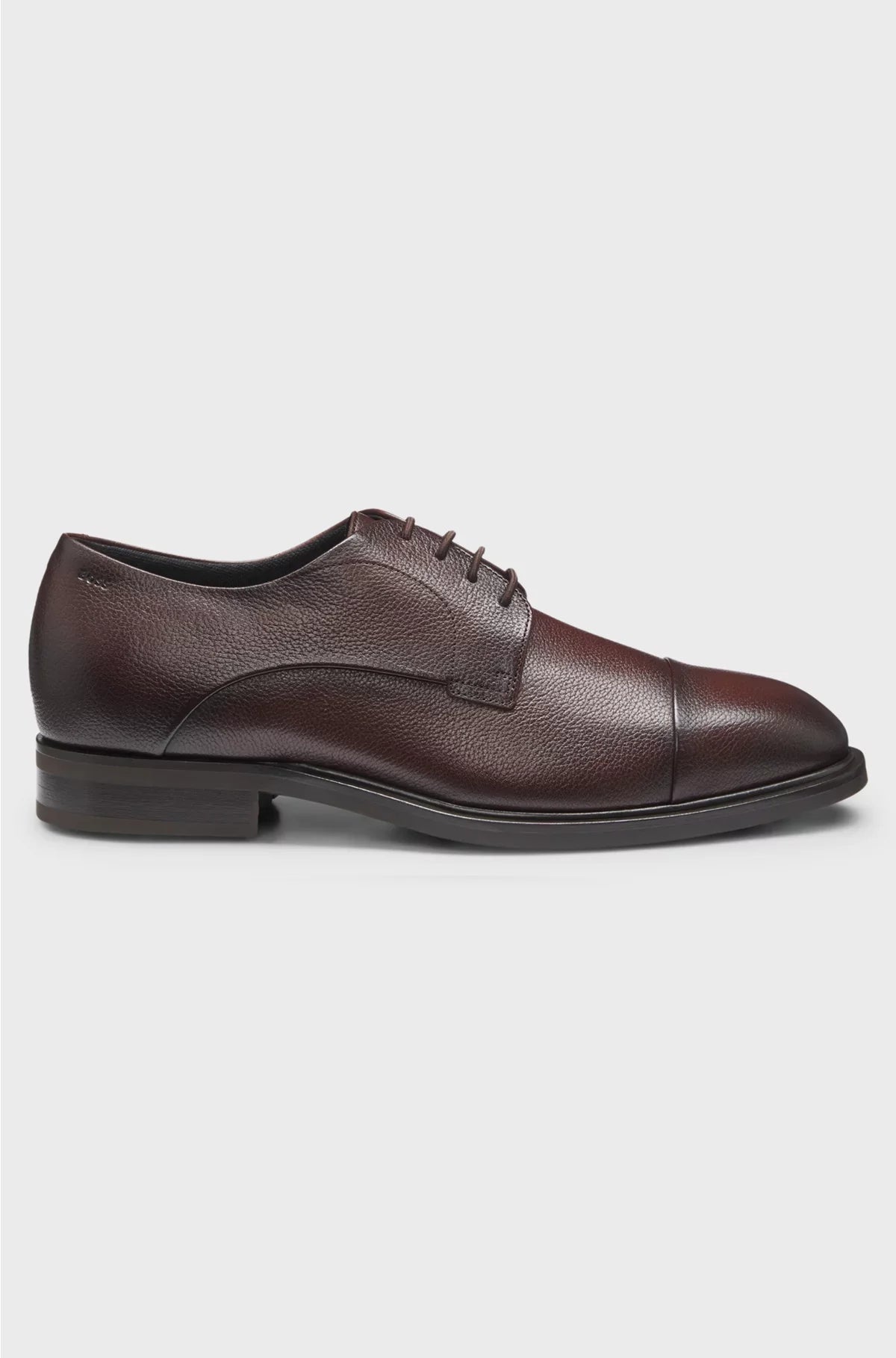 CAP-TOE DERBY SHOES IN GRAINED LEATHER