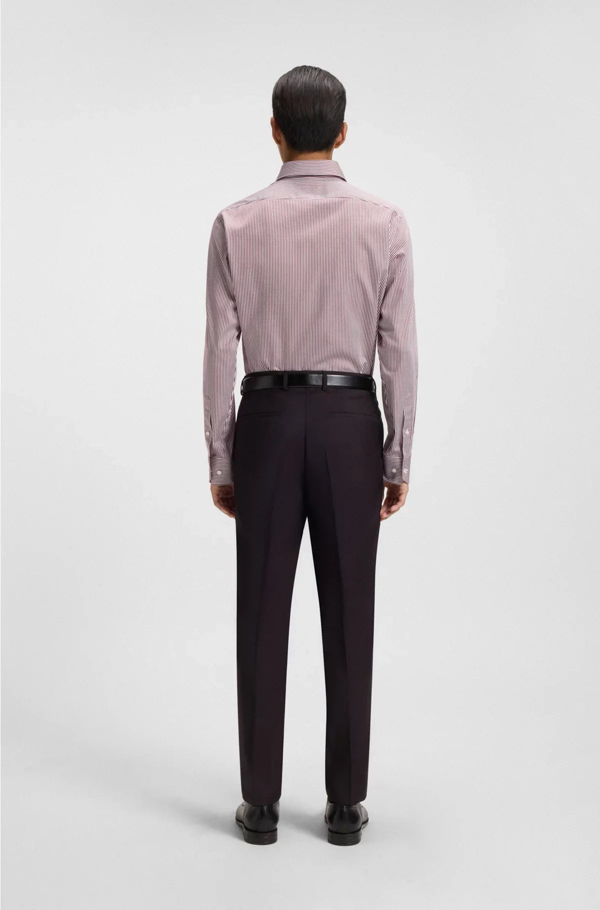 REGULAR-FIT SHIRT IN EASY-IRON STRIPED COTTON SATIN