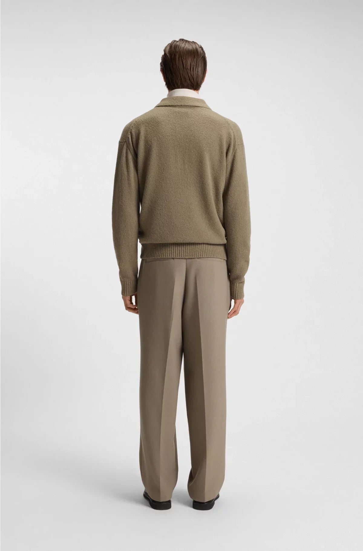 VIRGIN-WOOL SWEATER WITH POLO COLLAR