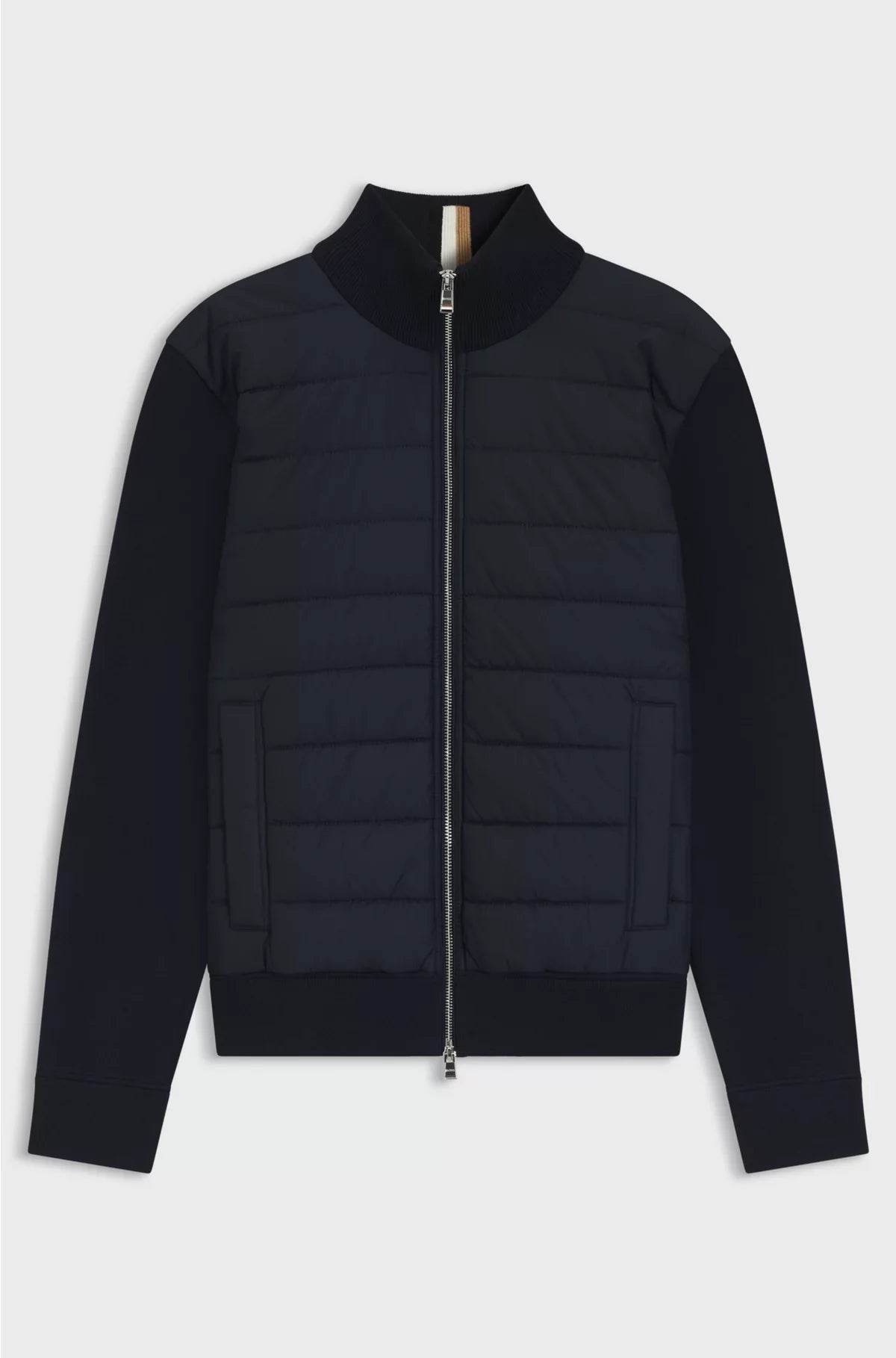 MIXED-MATERIAL JACKET WITH PADDED FRONT