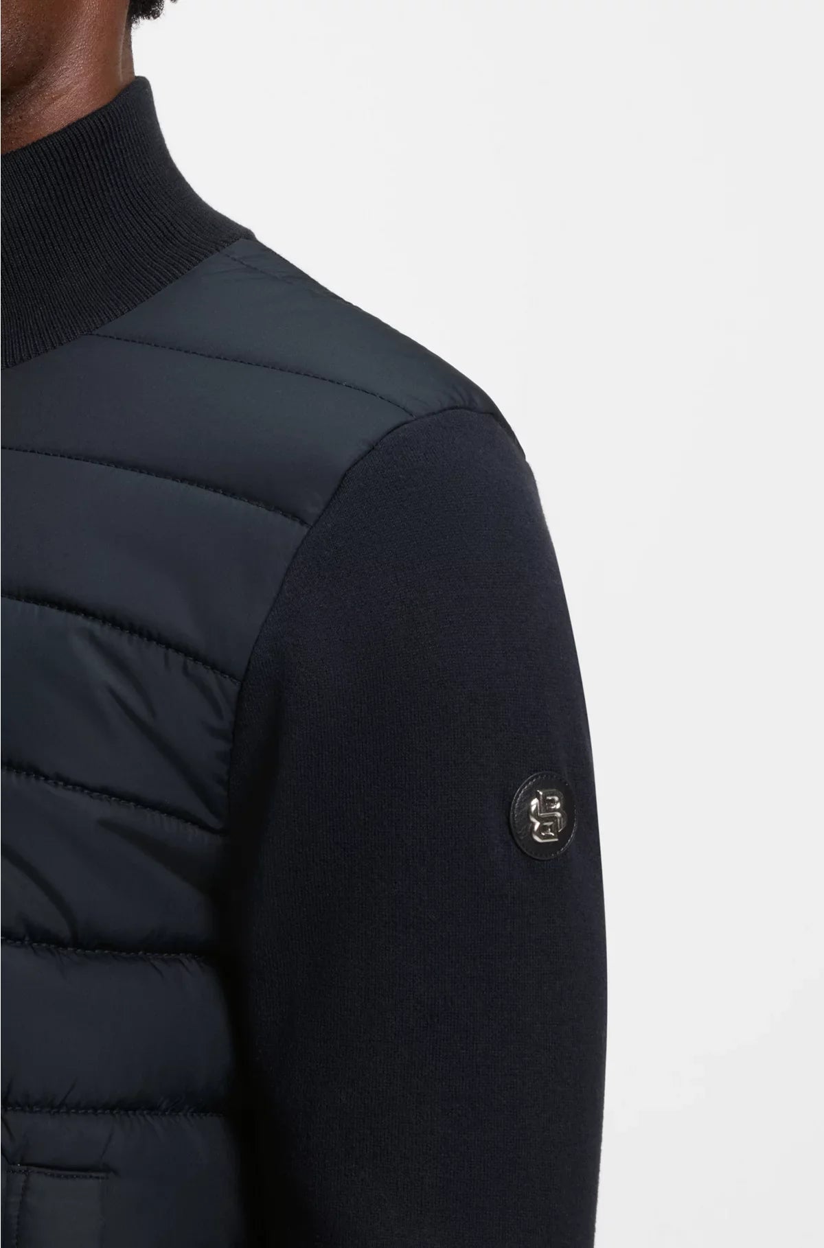 MIXED-MATERIAL JACKET WITH PADDED FRONT