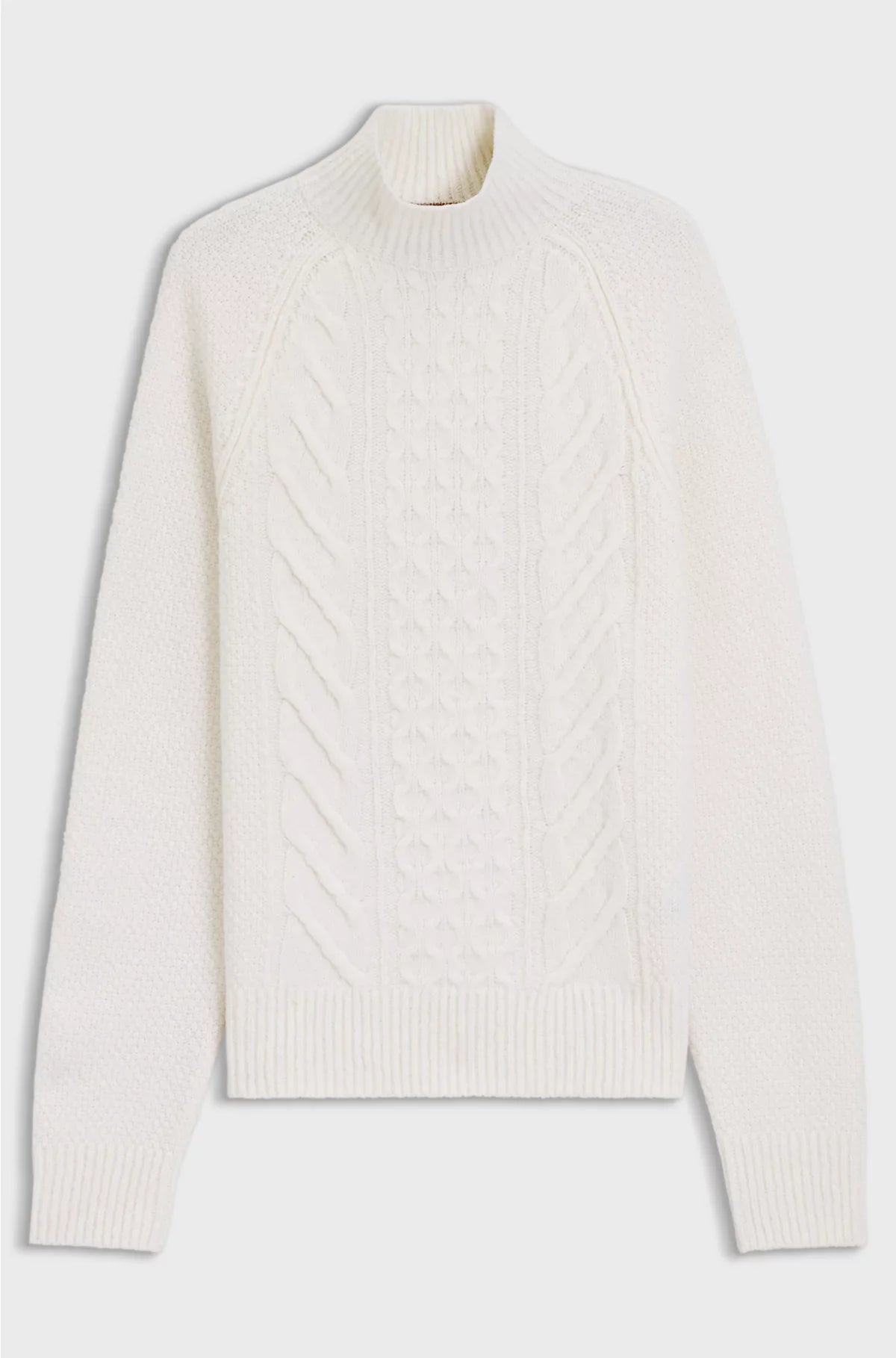 CABLE-KNIT SWEATER IN VIRGIN WOOL AND SILK