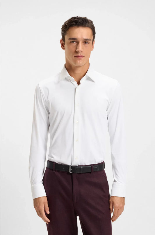 SLIM-FIT SHIRT IN BRUSHED STRETCH FLANNEL