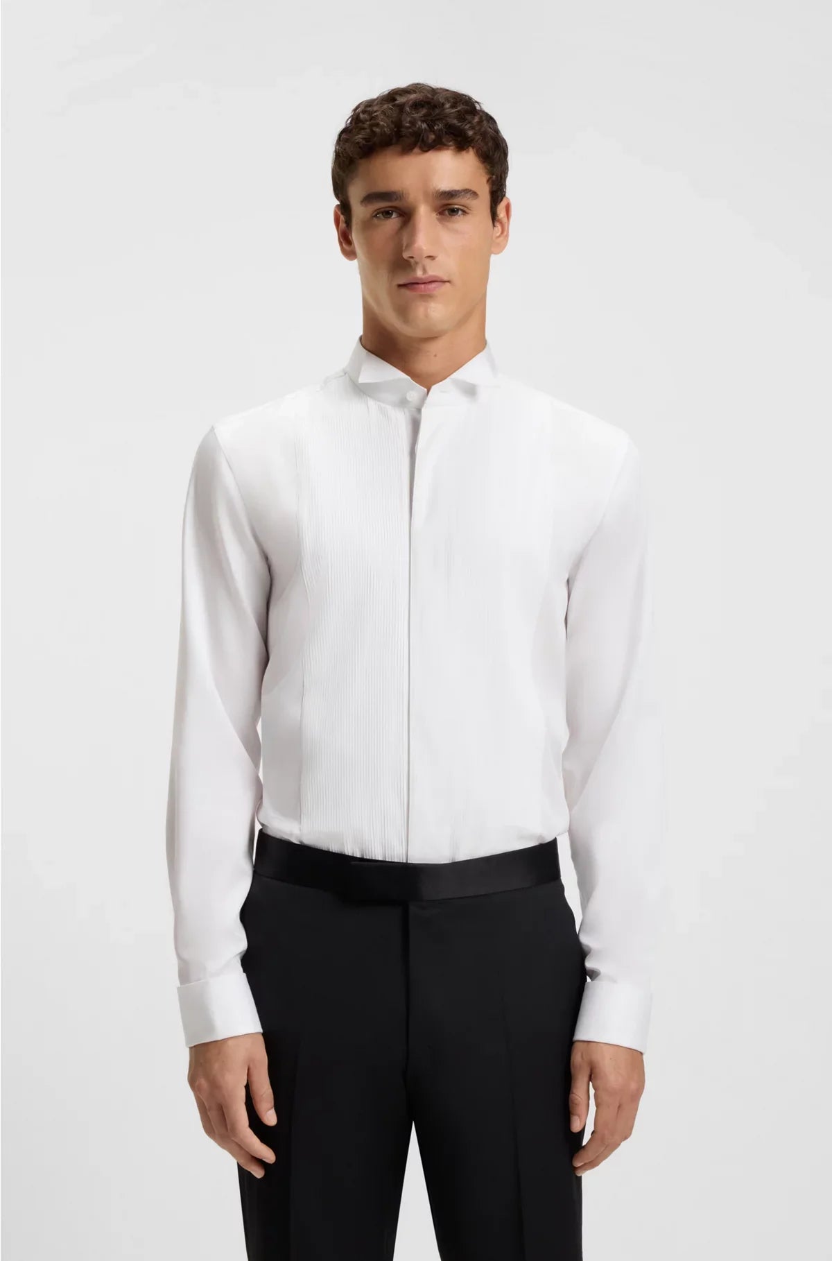 CAMICIA SLIM-FIT IN RASO DI COTONE FACILE DA STIRARE