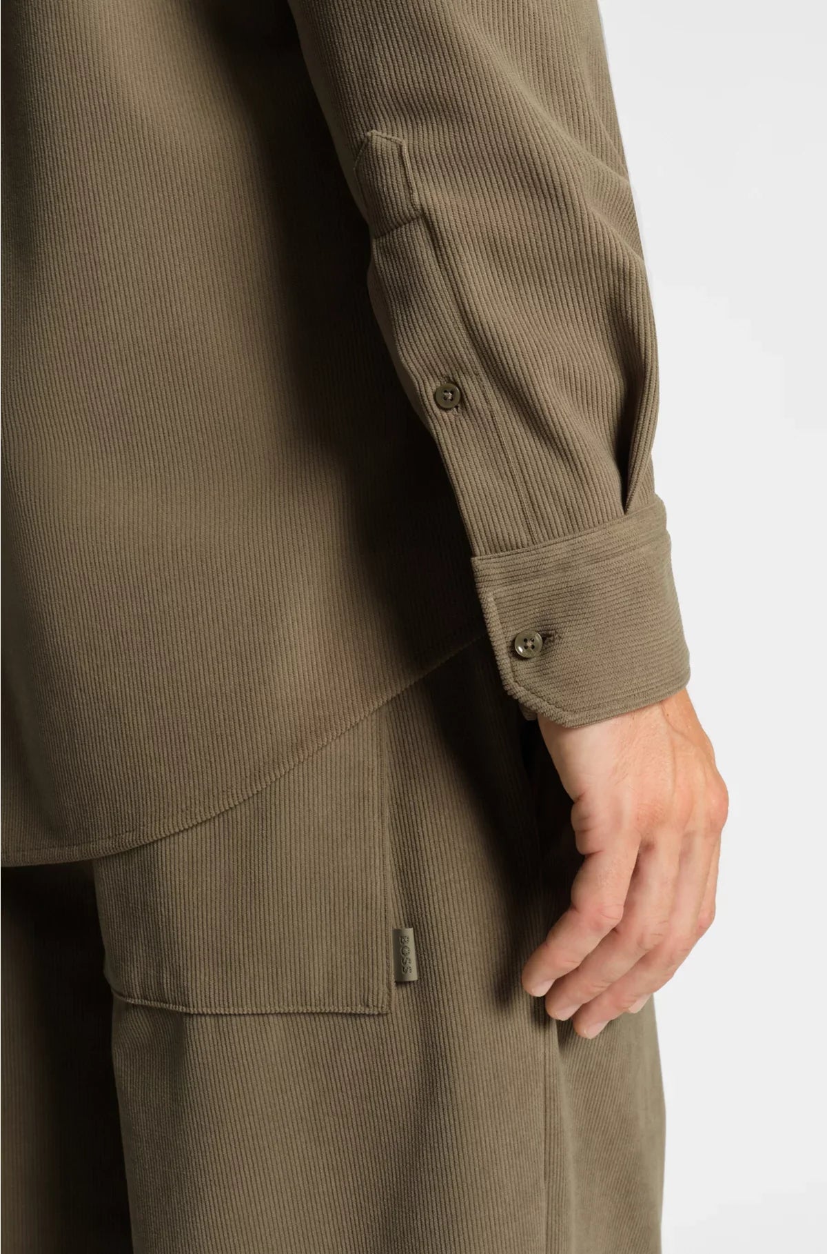 CAMICIA REGULAR FIT IN VELLUTO A COSTE FINI