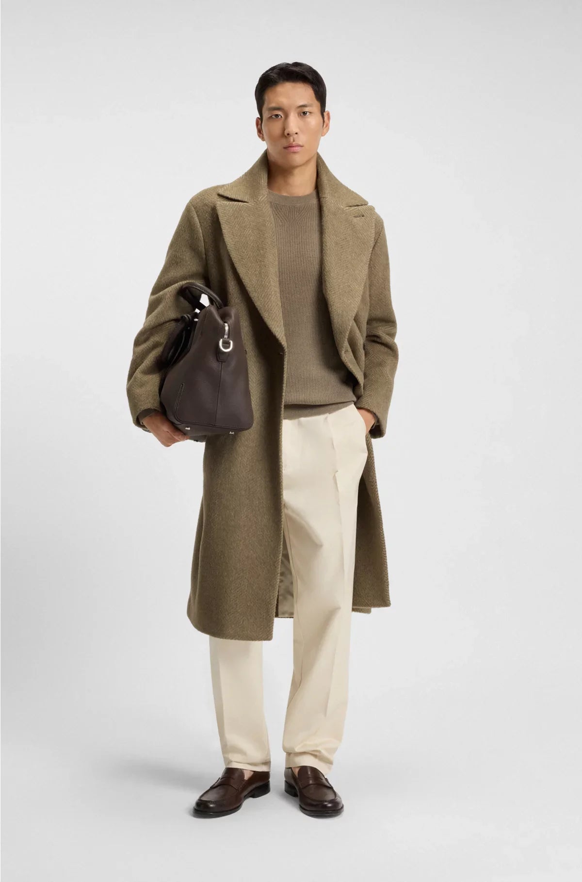 CAPPOTTO DOPPIOPETTO IN MISTO ALPACA SPINATO