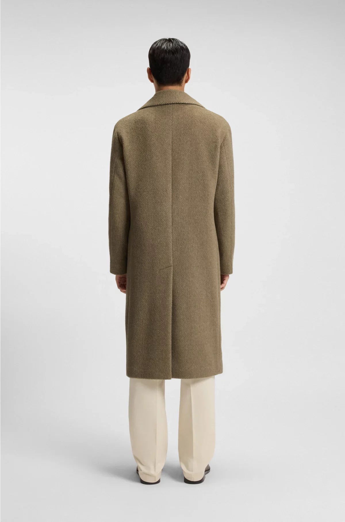 CAPPOTTO DOPPIOPETTO IN MISTO ALPACA SPINATO