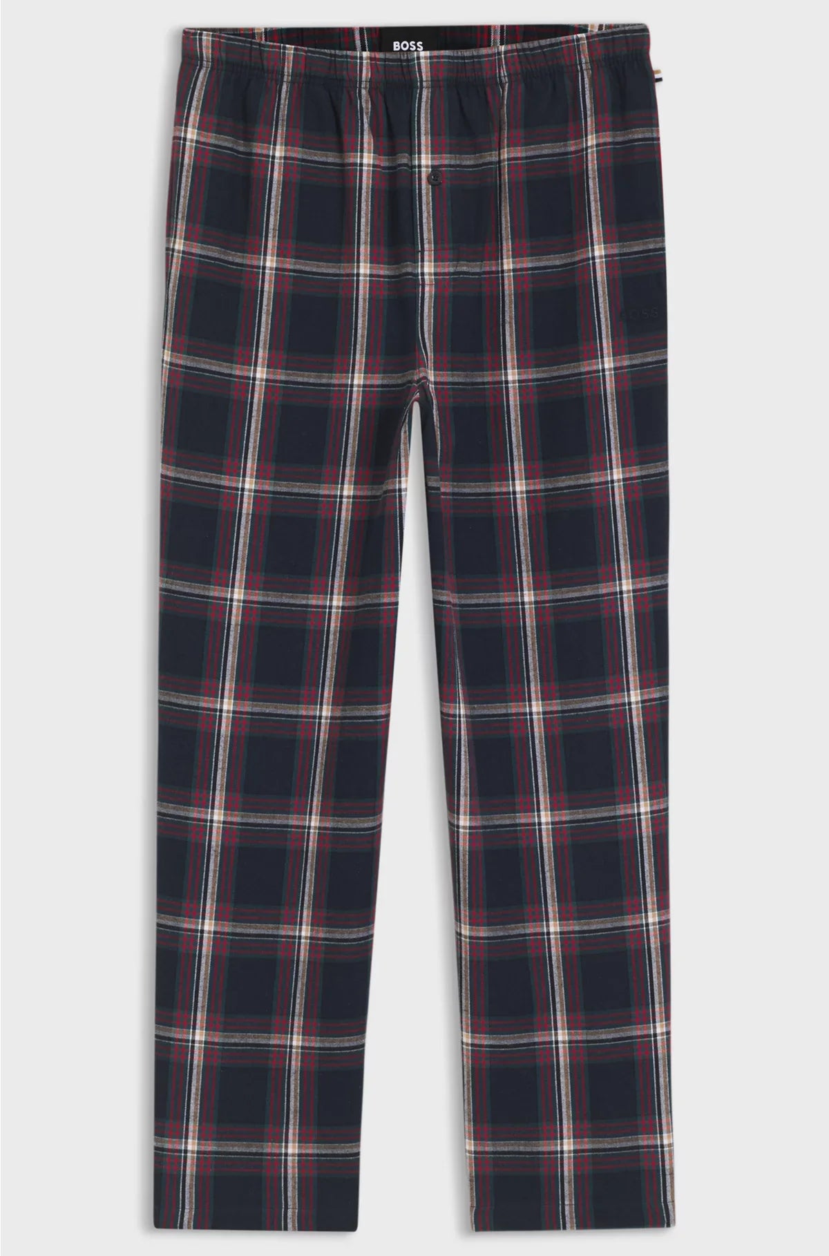 COTTON-BLEND PYJAMA BOTTOMS WITH PLAIN CHECK