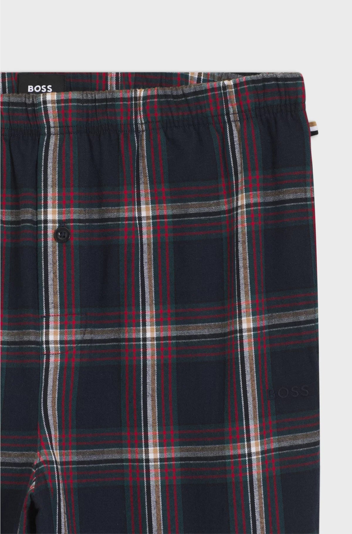 COTTON-BLEND PYJAMA BOTTOMS WITH PLAIN CHECK