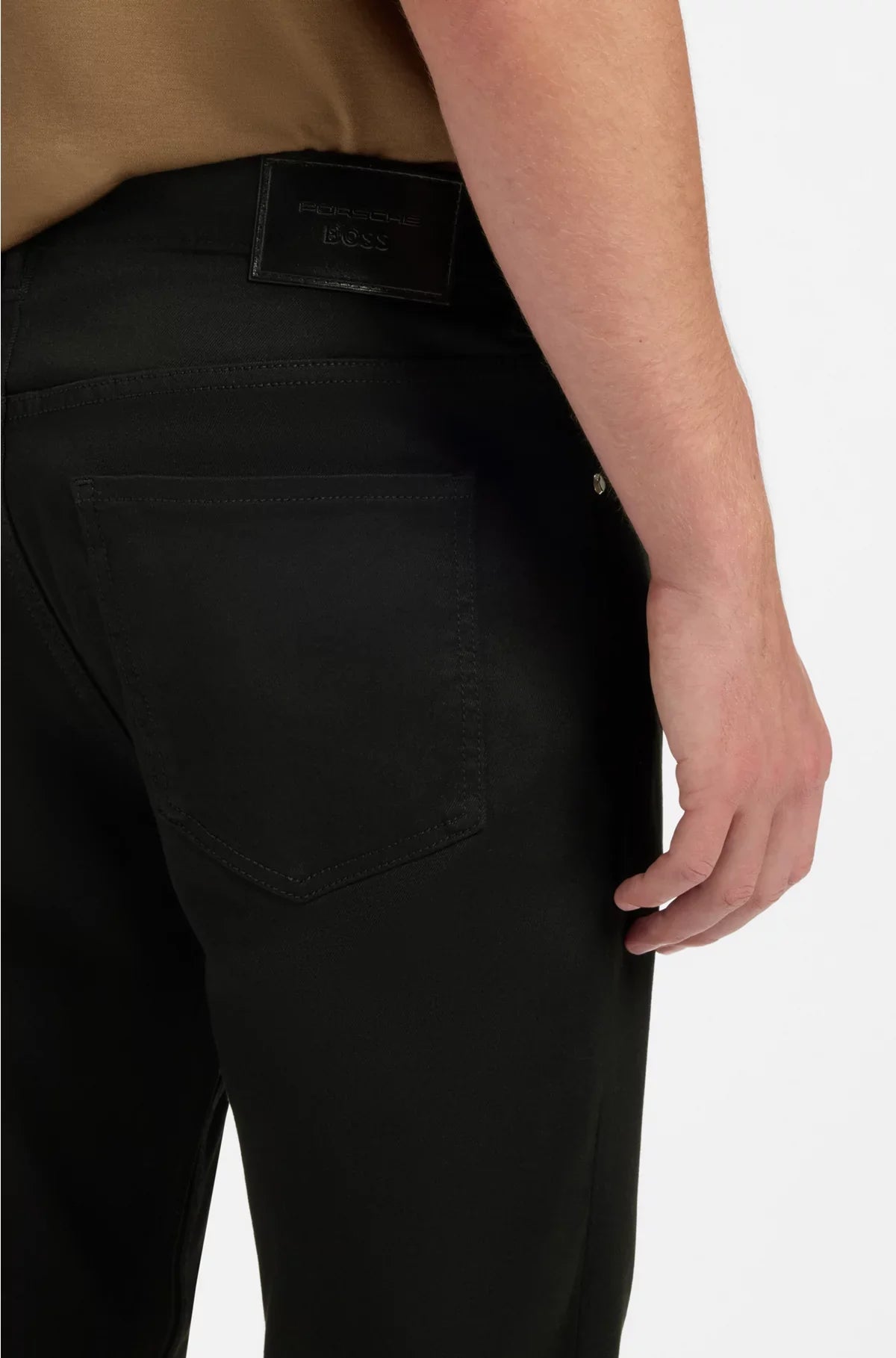 JEANS TAPERED FIT IN DENIM STRETCH NERO