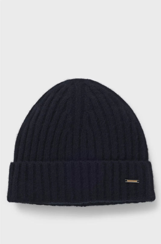 RIBBED BEANIE HAT IN CASHMERE
