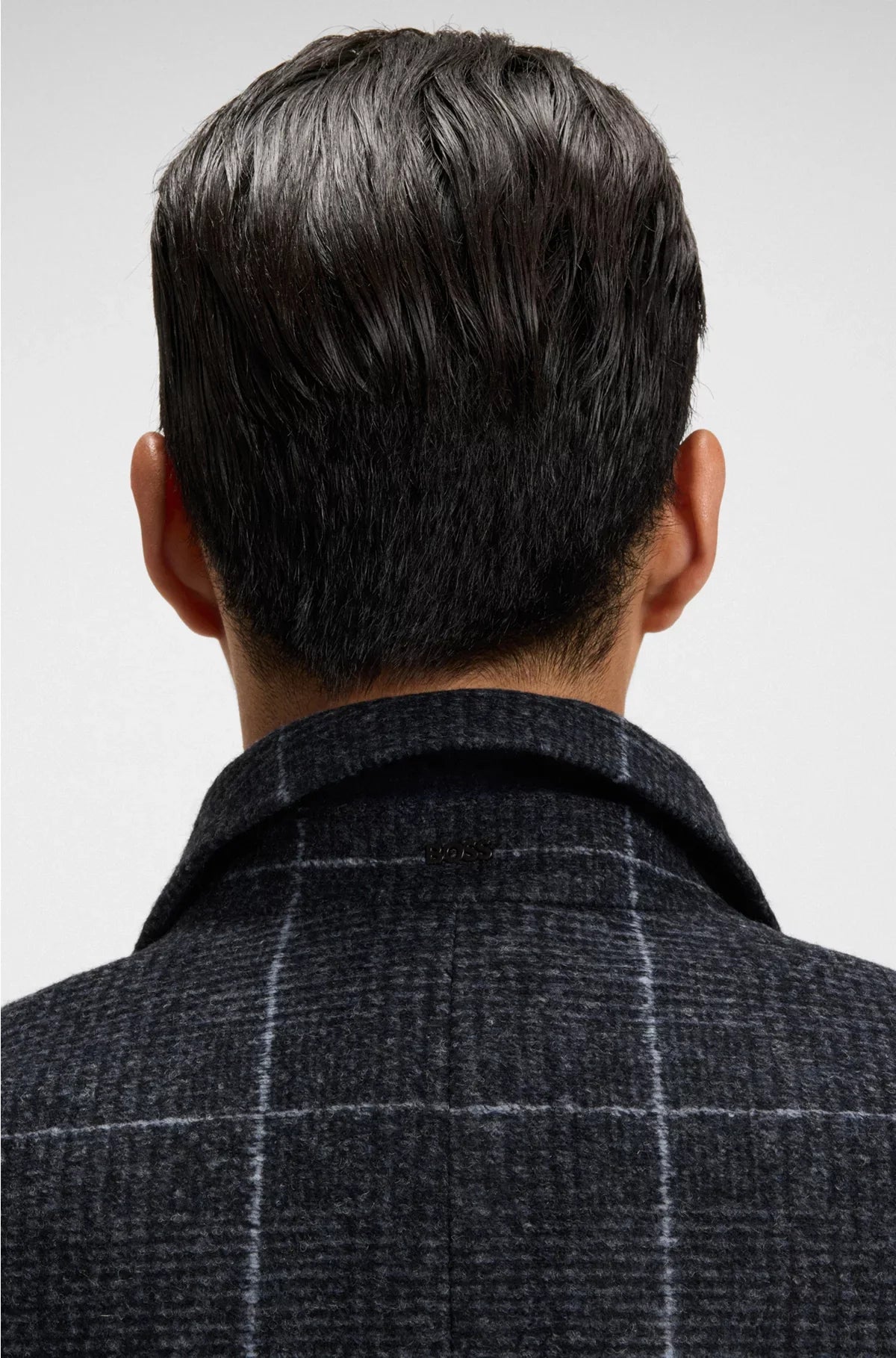 SLIM-FIT COAT WITH PLAIN CHECK