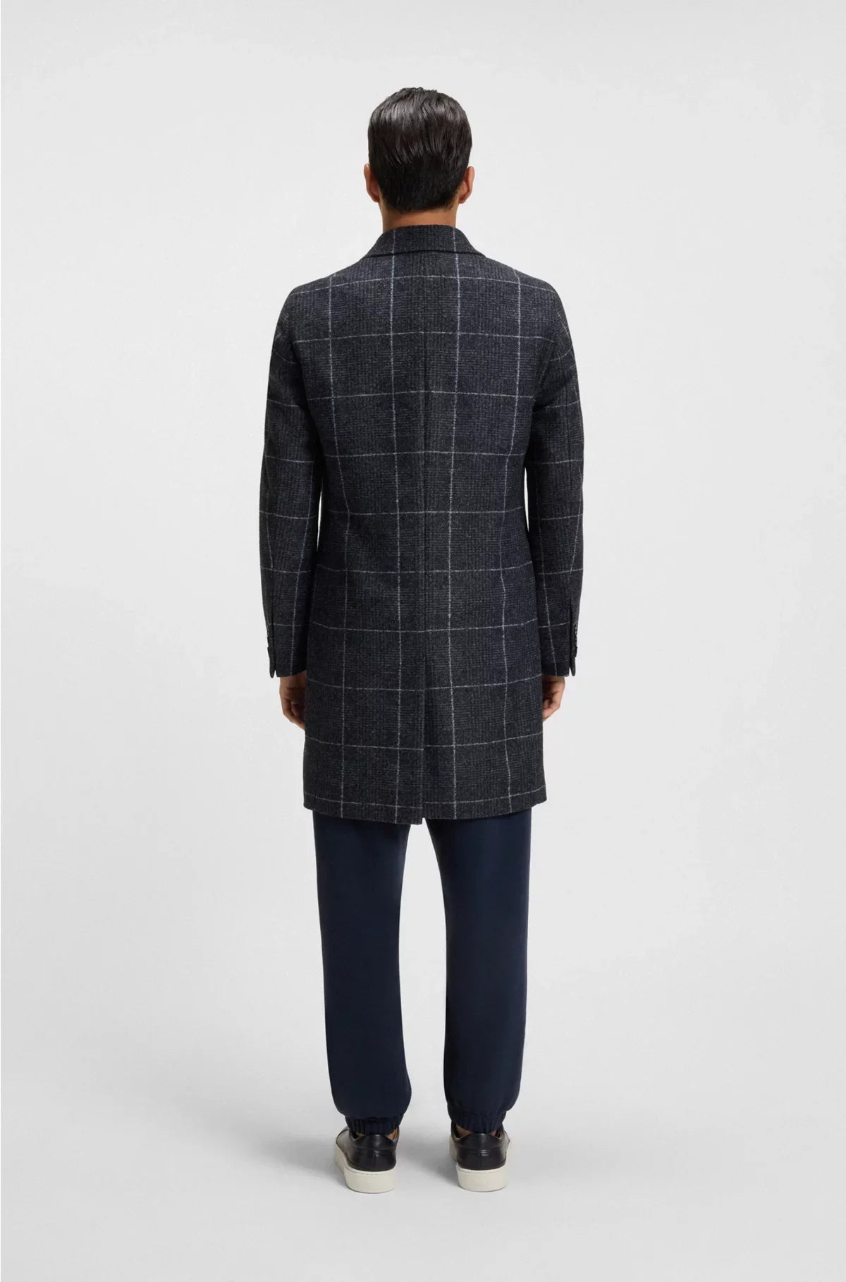 SLIM-FIT COAT WITH PLAIN CHECK