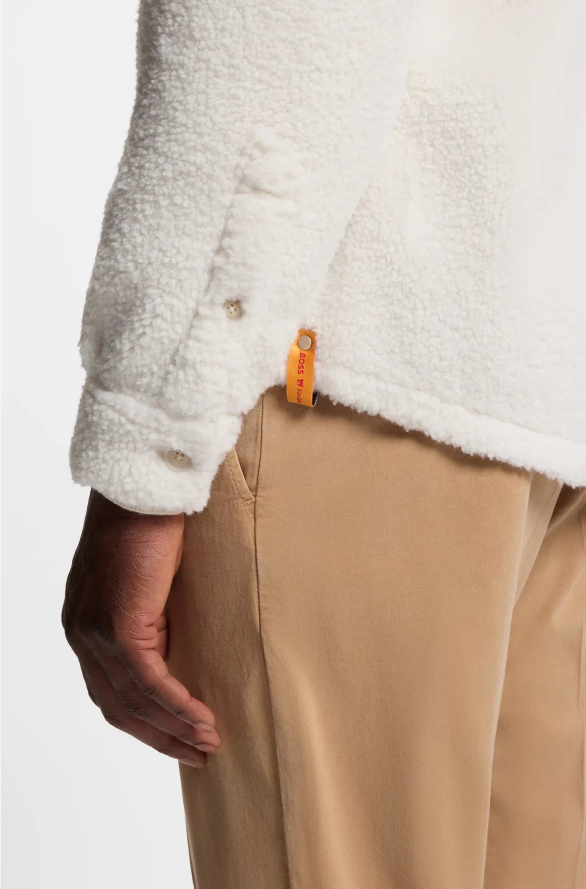 RELAXED-FIT OVERSHIRT IN TEDDY FABRIC