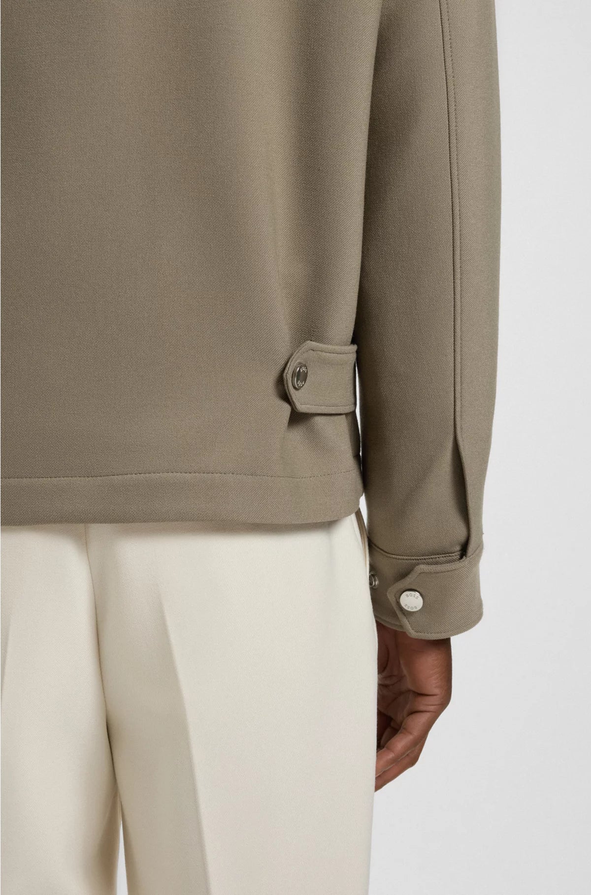 RELAXED-FIT JACKET IN STRETCH FABRIC WITH WING COLLAR