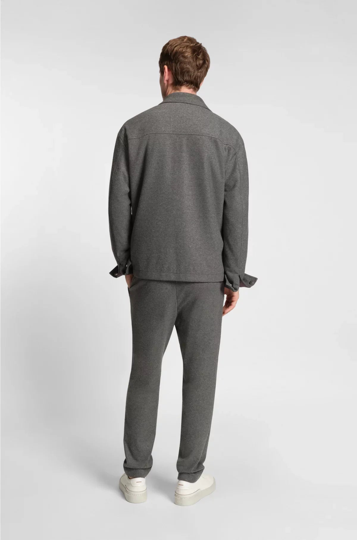 TAPERED-FIT TROUSERS IN BRUSHED STRETCH FLANNEL