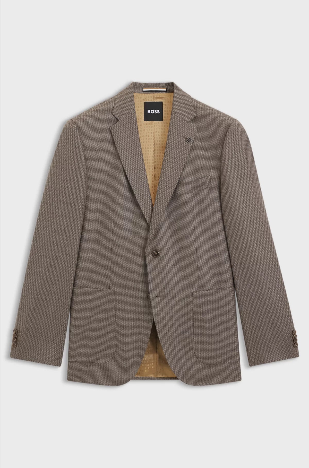 REGULAR-FIT BLAZER IN PATTERNED VIRGIN WOOL