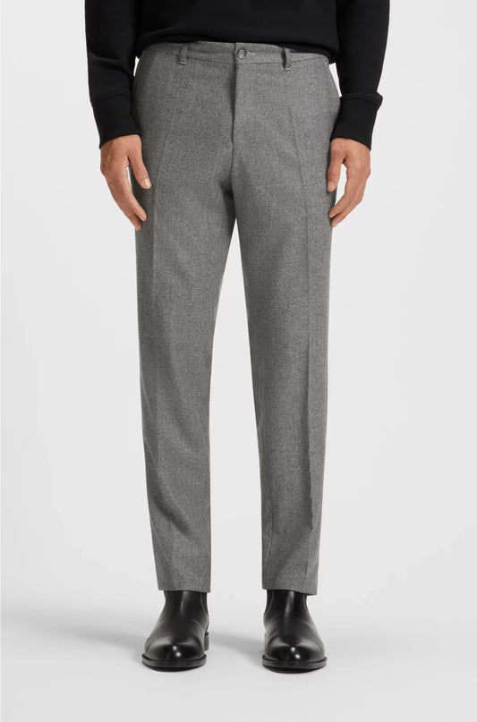 PANTALONI SLIM FIT IN PURA LANA VERGINE MICROFANTASIA