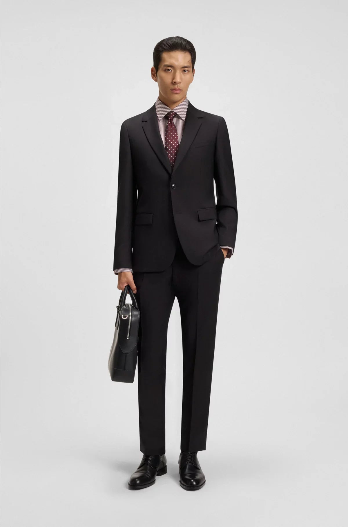 COMPLETO DUE PEZZI SLIM-FIT IN PURA LANA VERGINE FANTASIA
