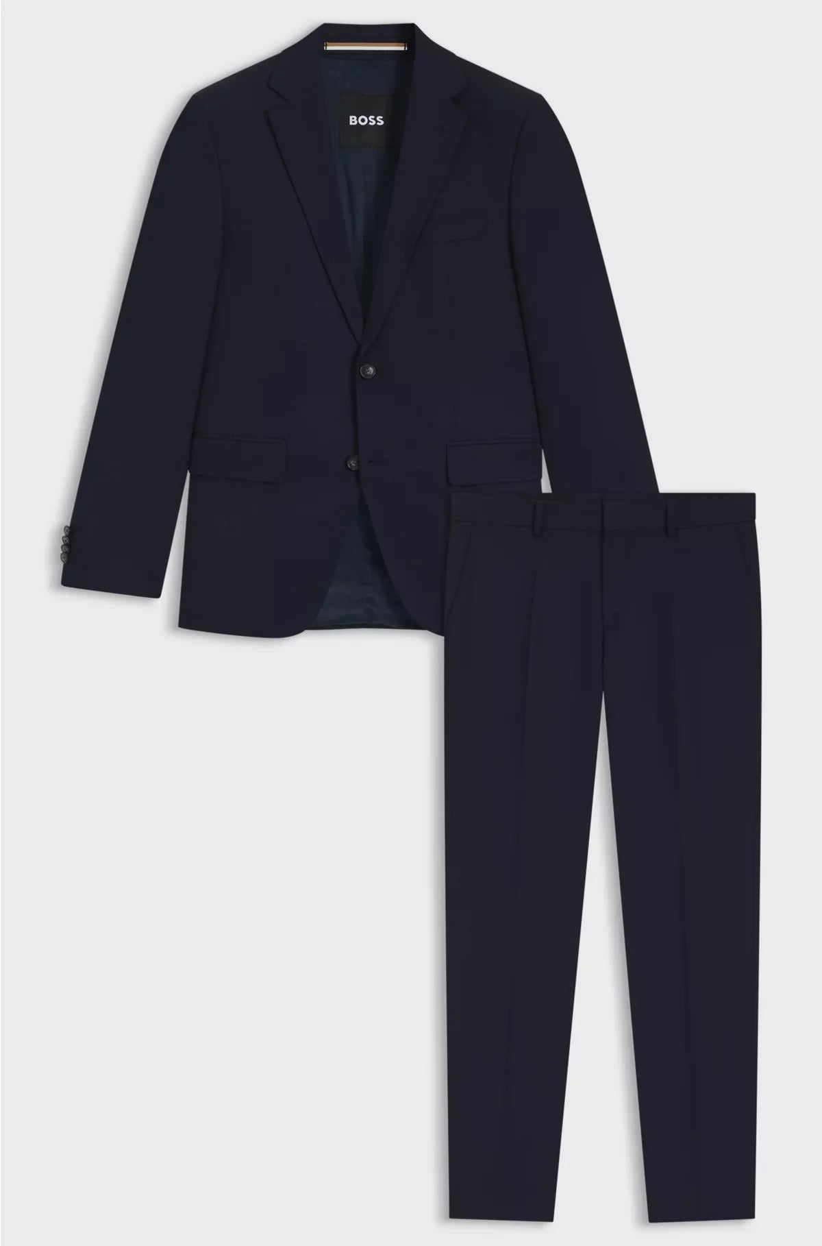 TWO-PIECE REGULAR-FIT SUIT IN PATTERNED STRETCH FABRIC