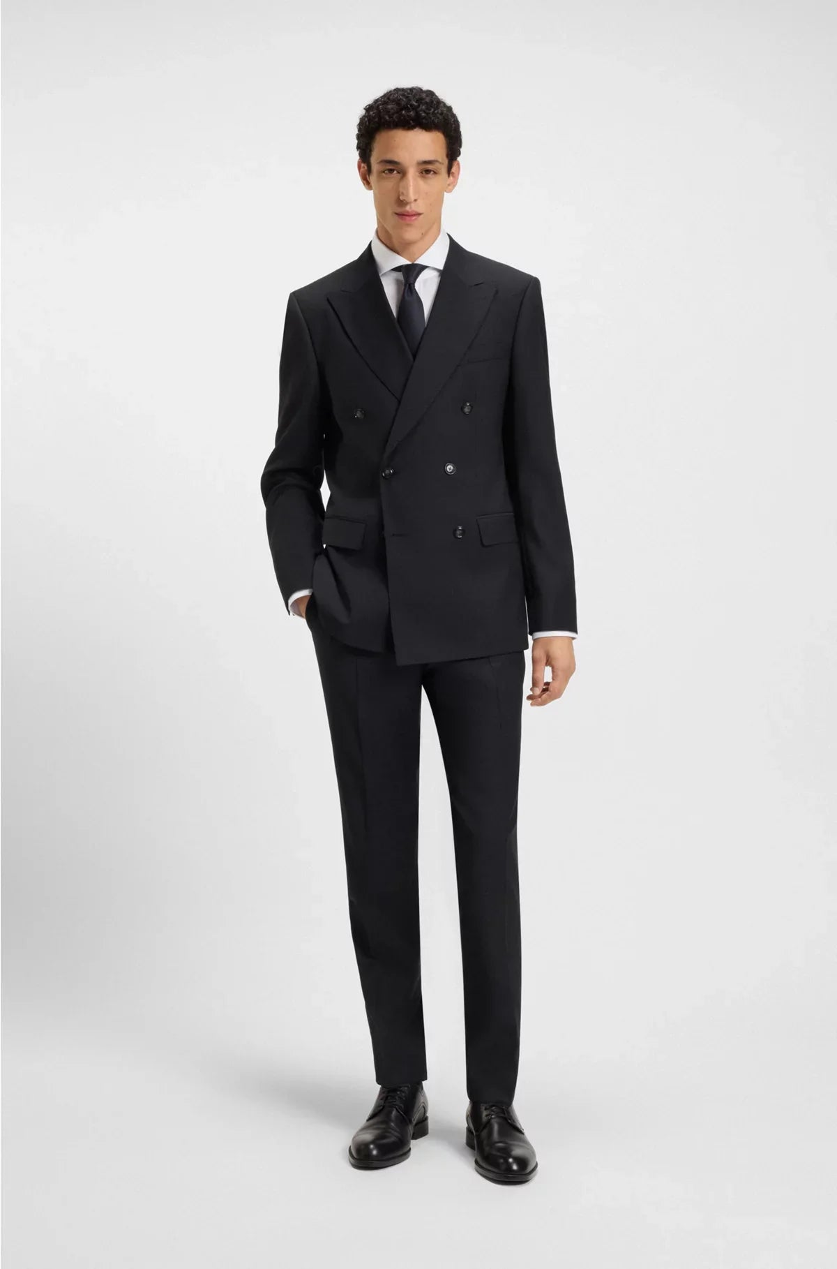 ABITO DUE PEZZI SLIM-FIT IN PURA LANA VERGINE A RIGHE GESSATE