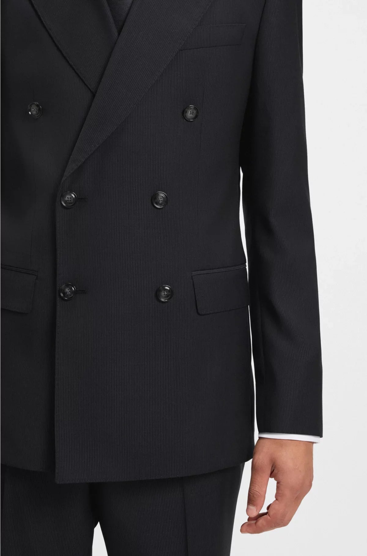 ABITO DUE PEZZI SLIM-FIT IN PURA LANA VERGINE A RIGHE GESSATE