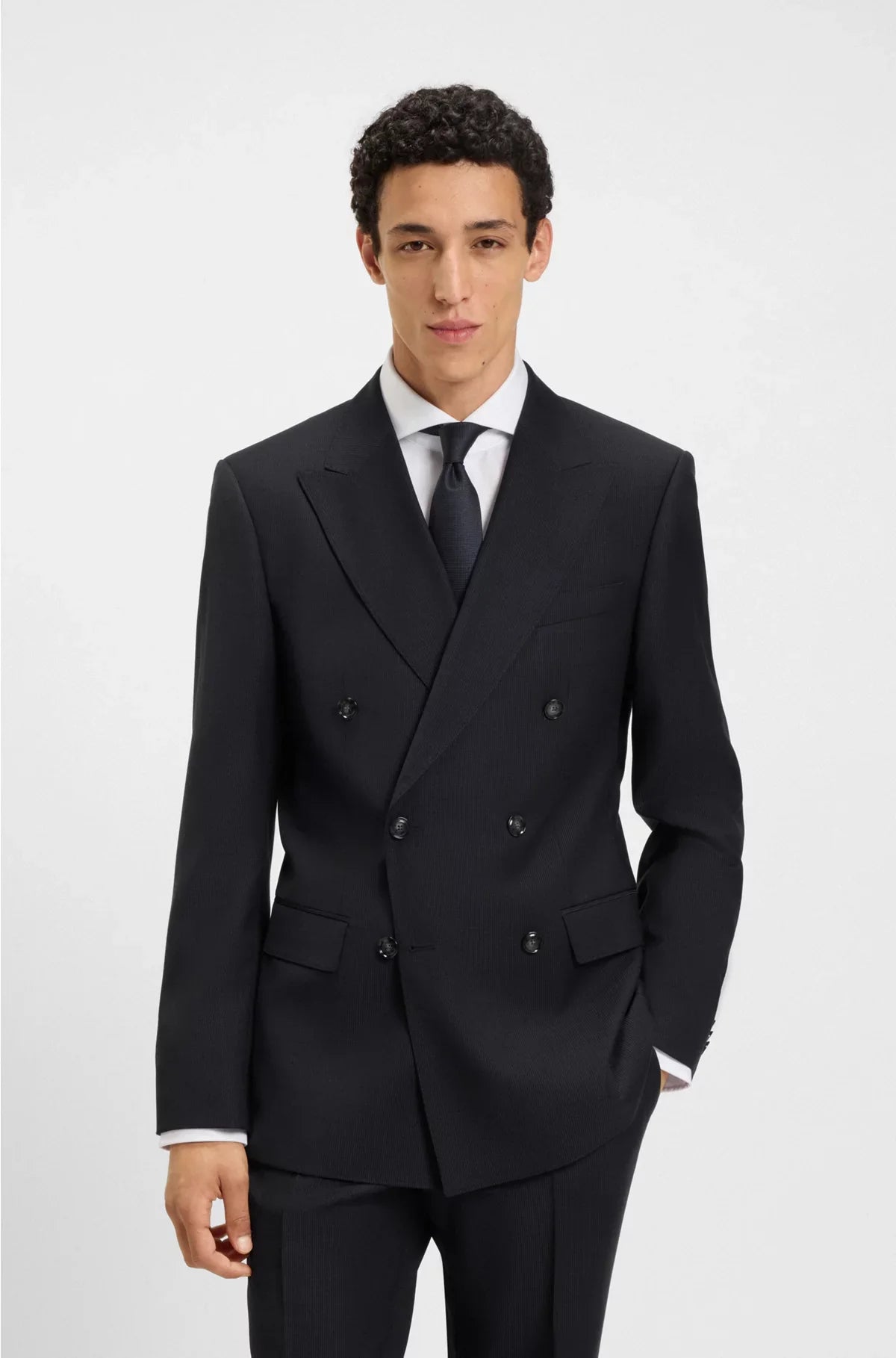 ABITO DUE PEZZI SLIM-FIT IN PURA LANA VERGINE A RIGHE GESSATE