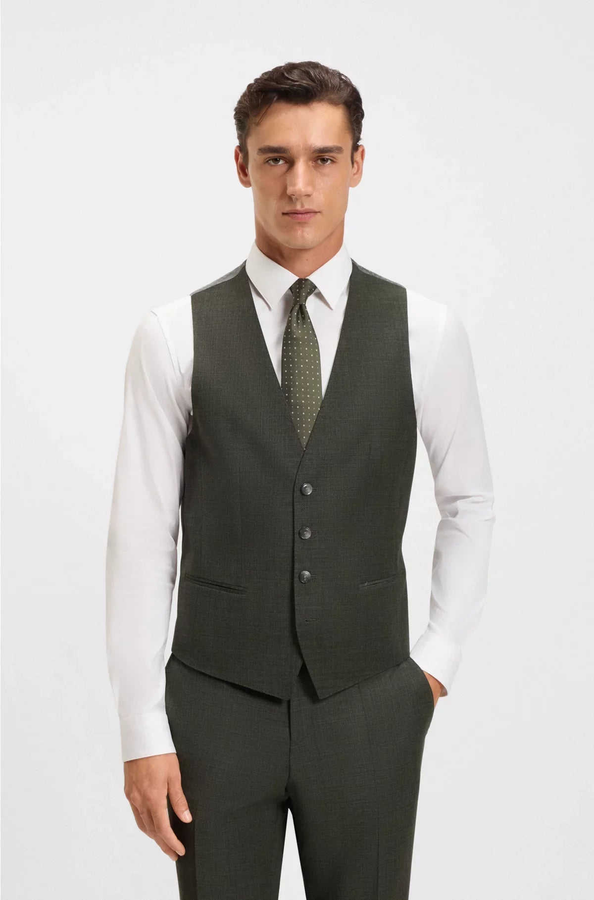 ABITO TRE PEZZI SLIM FIT IN LANA STRETCH FANTASIA
