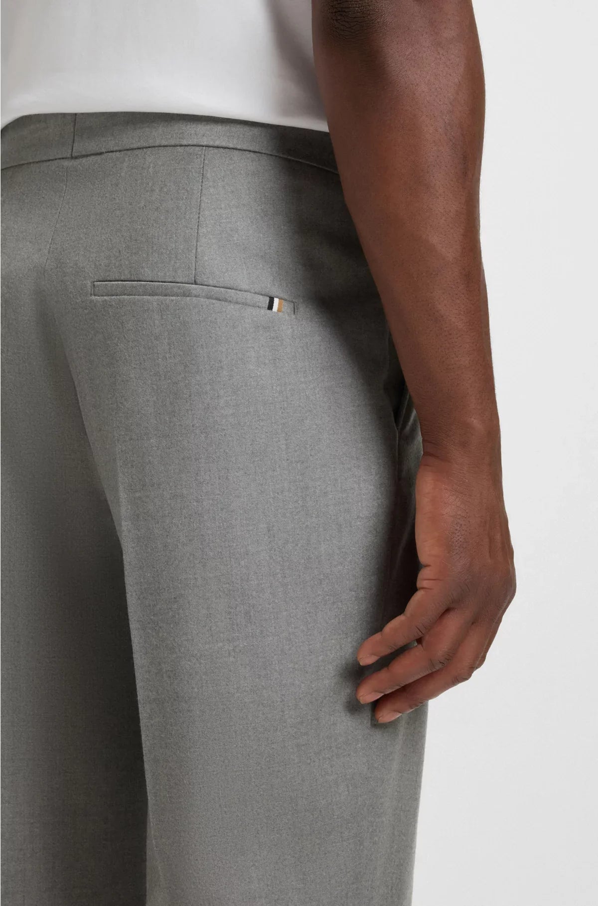TAPERED-FIT TROUSERS IN MELANGE VIRGIN WOOL