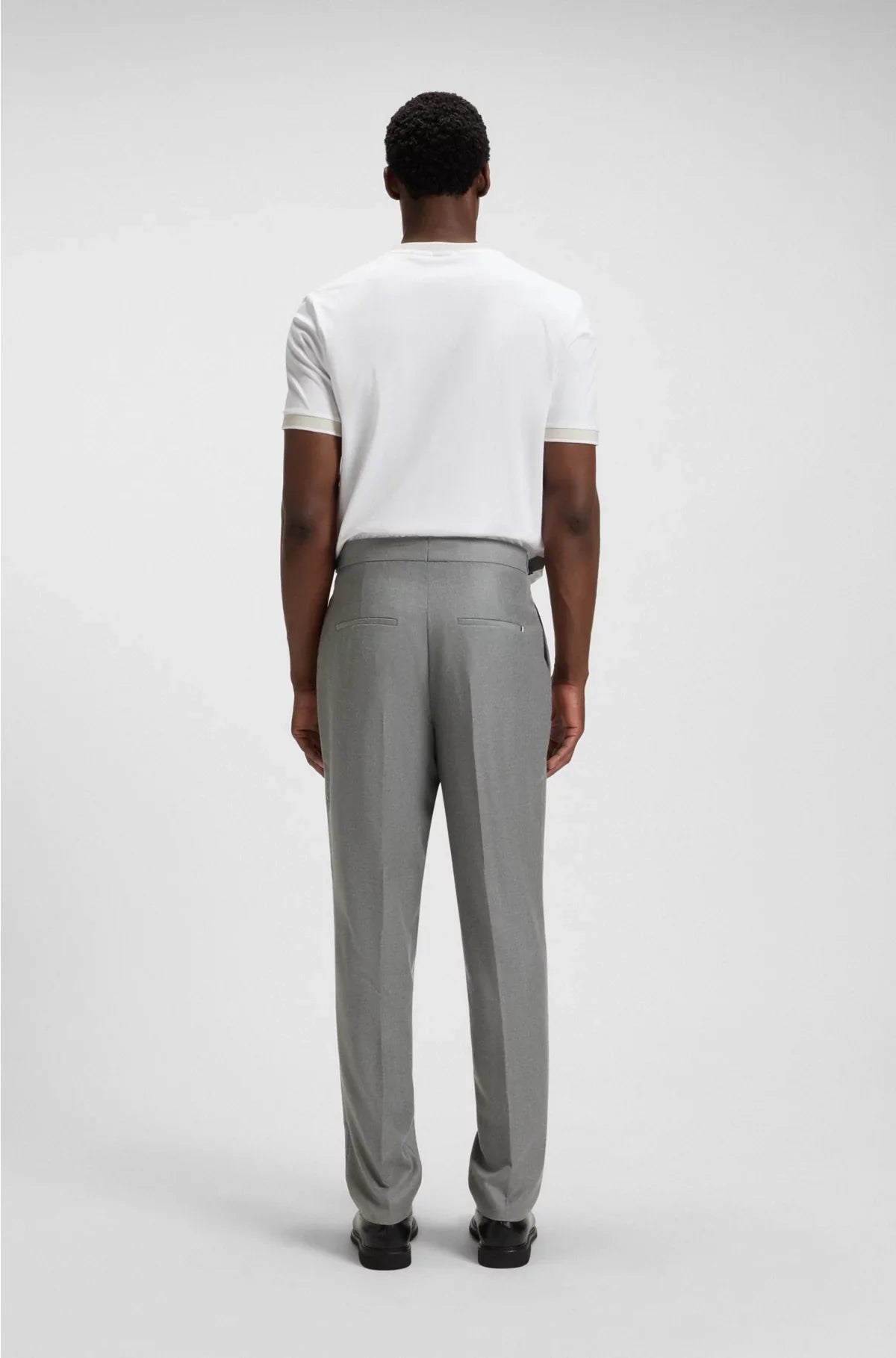 TAPERED-FIT TROUSERS IN MELANGE VIRGIN WOOL