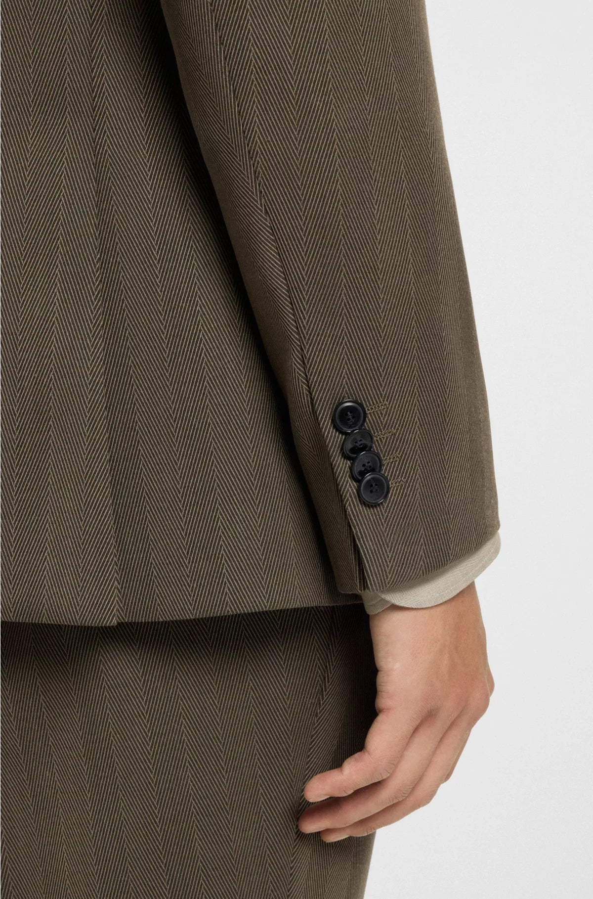 ABITO DUE PEZZI SLIM FIT IN MISTO LANA A SPINA DI PESCE