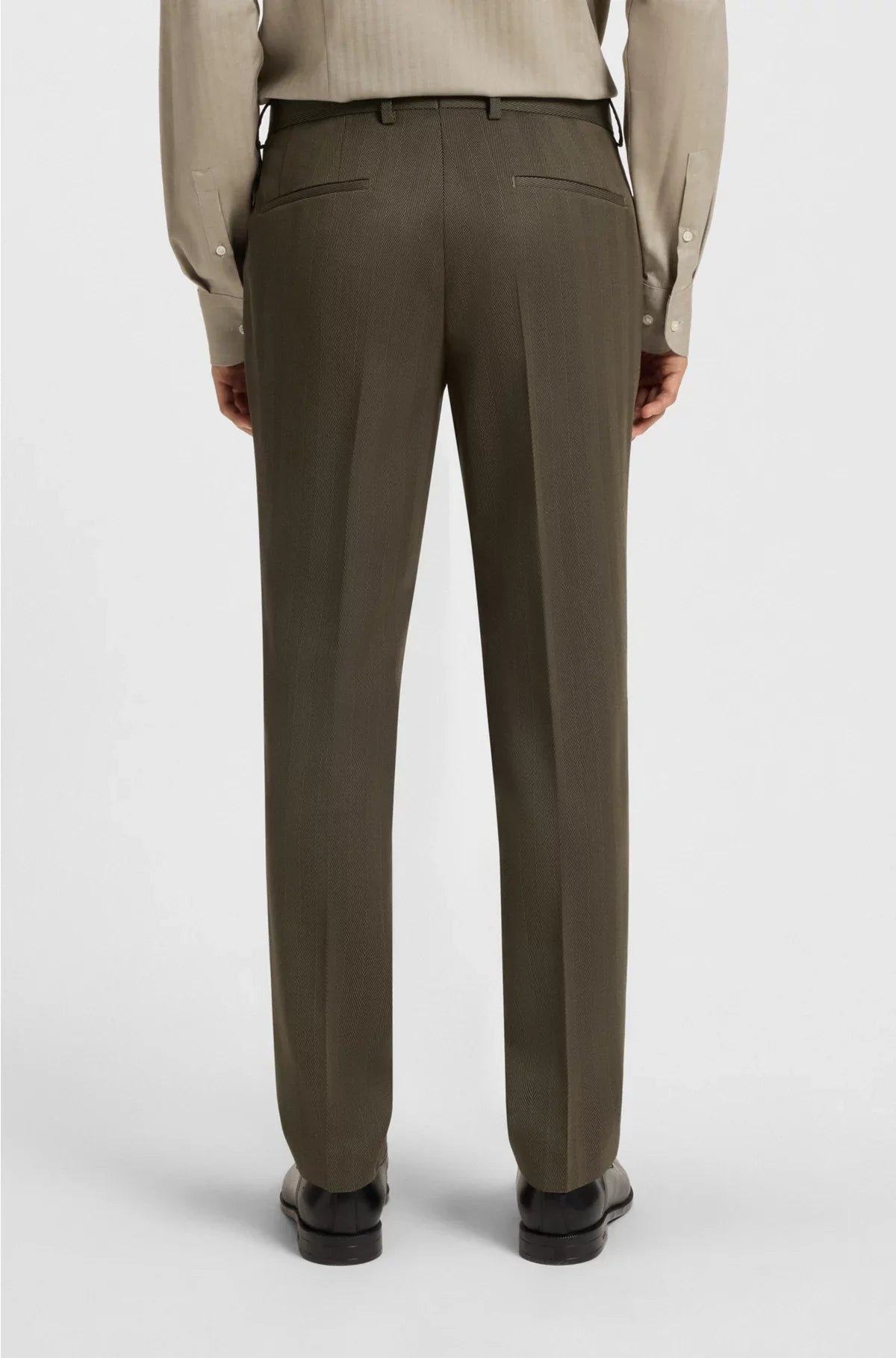 ABITO DUE PEZZI SLIM FIT IN MISTO LANA A SPINA DI PESCE