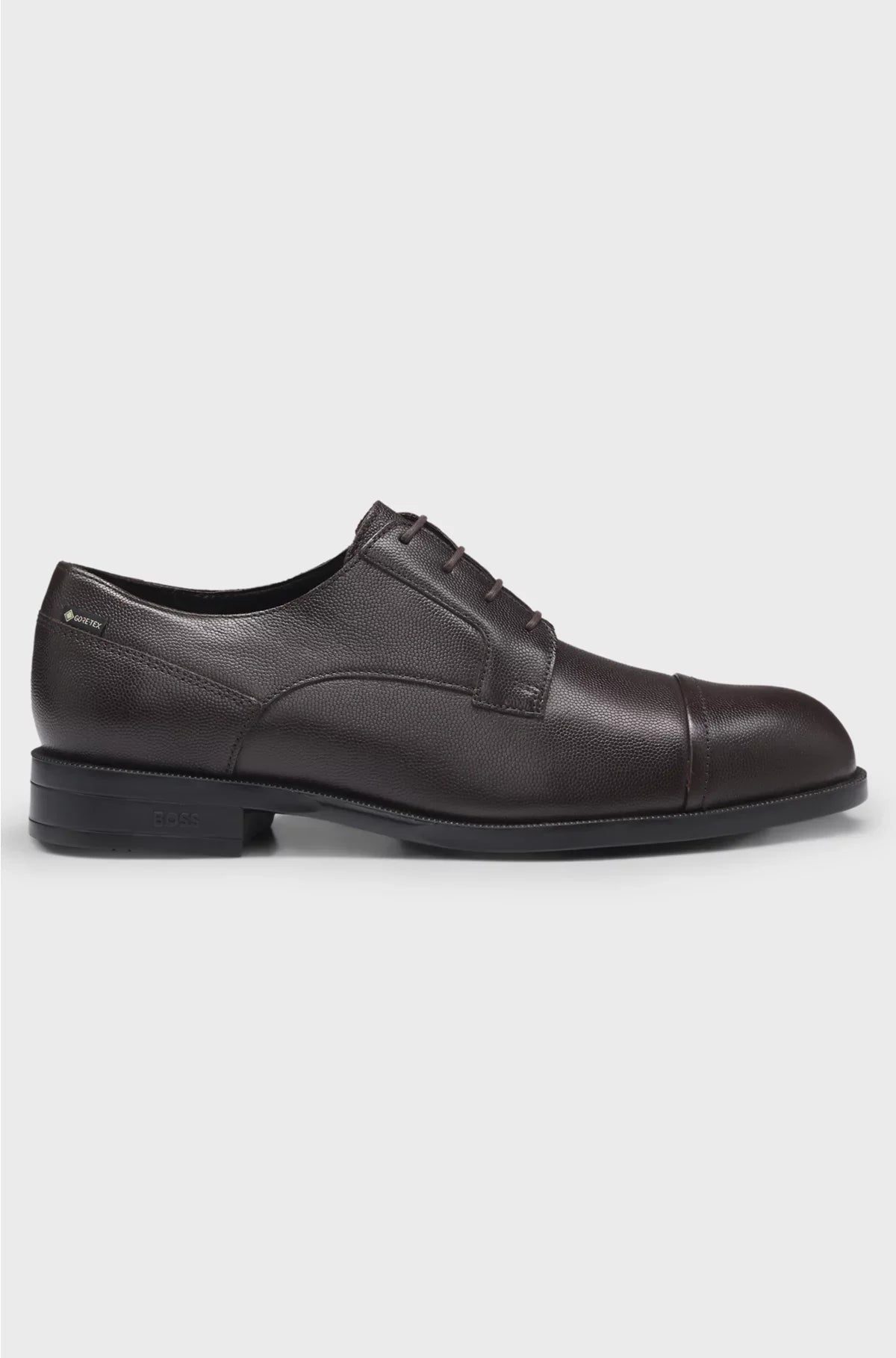 PRINTED-LEATHER DERBY SHOES WITH CAP TOE