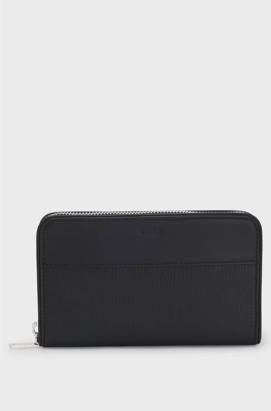 MARSUPIO IN PELLE CON FINITURE LISCE E GRANA