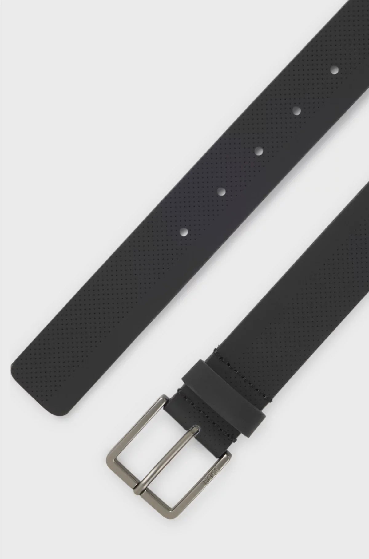 ITALIAN-LEATHER BELT WITH PERFORATED PATTERN