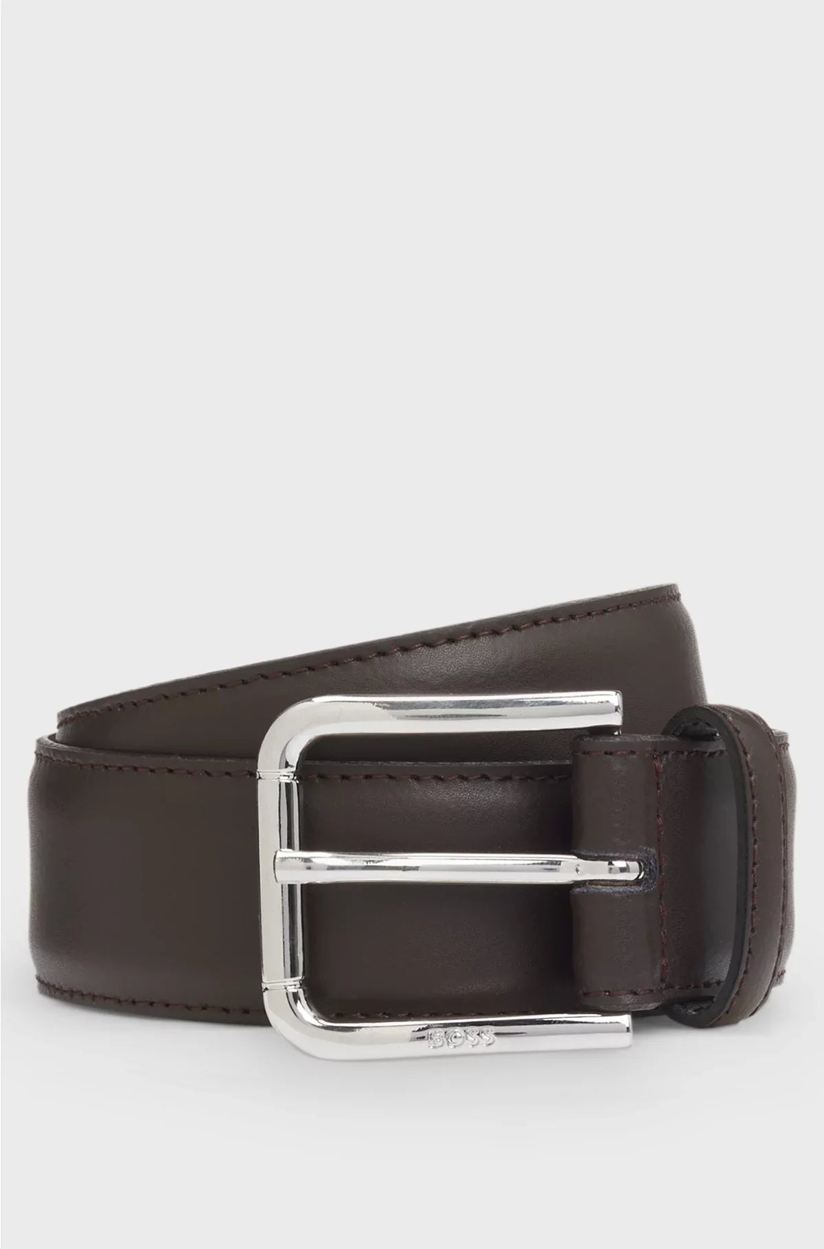 ITALIAN-MADE LEATHER BELT WITH LOGO BUCKLE
