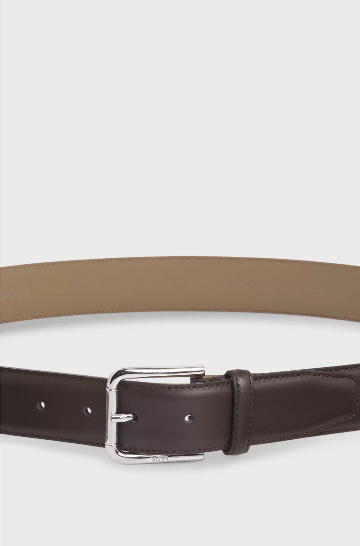 ITALIAN-MADE LEATHER BELT WITH LOGO BUCKLE