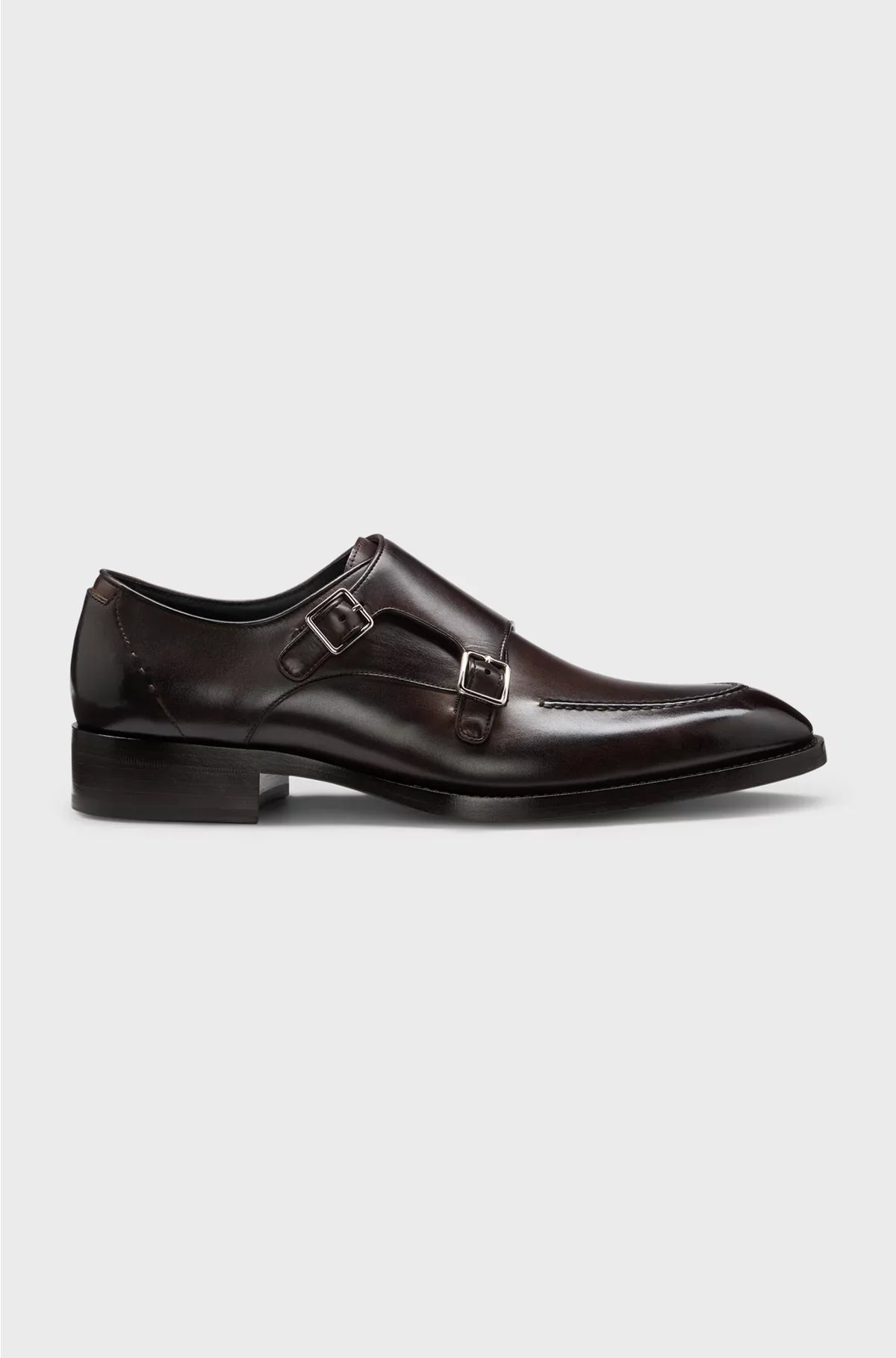LEATHER MONK SHOES WITH DOUBLE STRAP