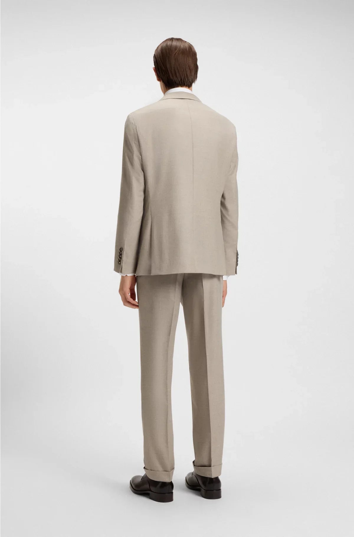 TWO-PIECE REGULAR-FIT SUIT IN HERRINGBONE VIRGIN WOOL