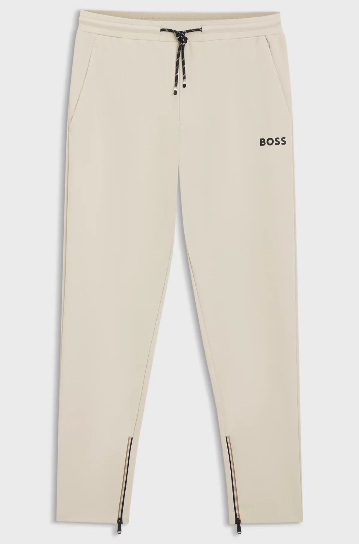STRETCH-GABARDINE TRACKSUIT BOTTOMS WITH ZIPPED HEMS