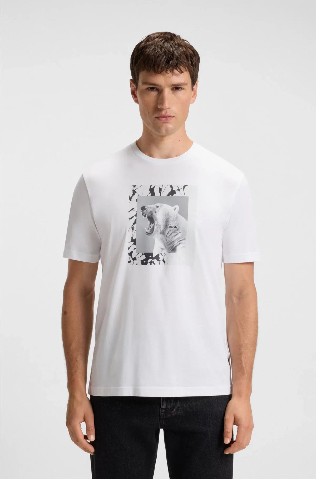 T-SHIRT IN JERSEY DI COTONE CON STAMPA ANIMALE