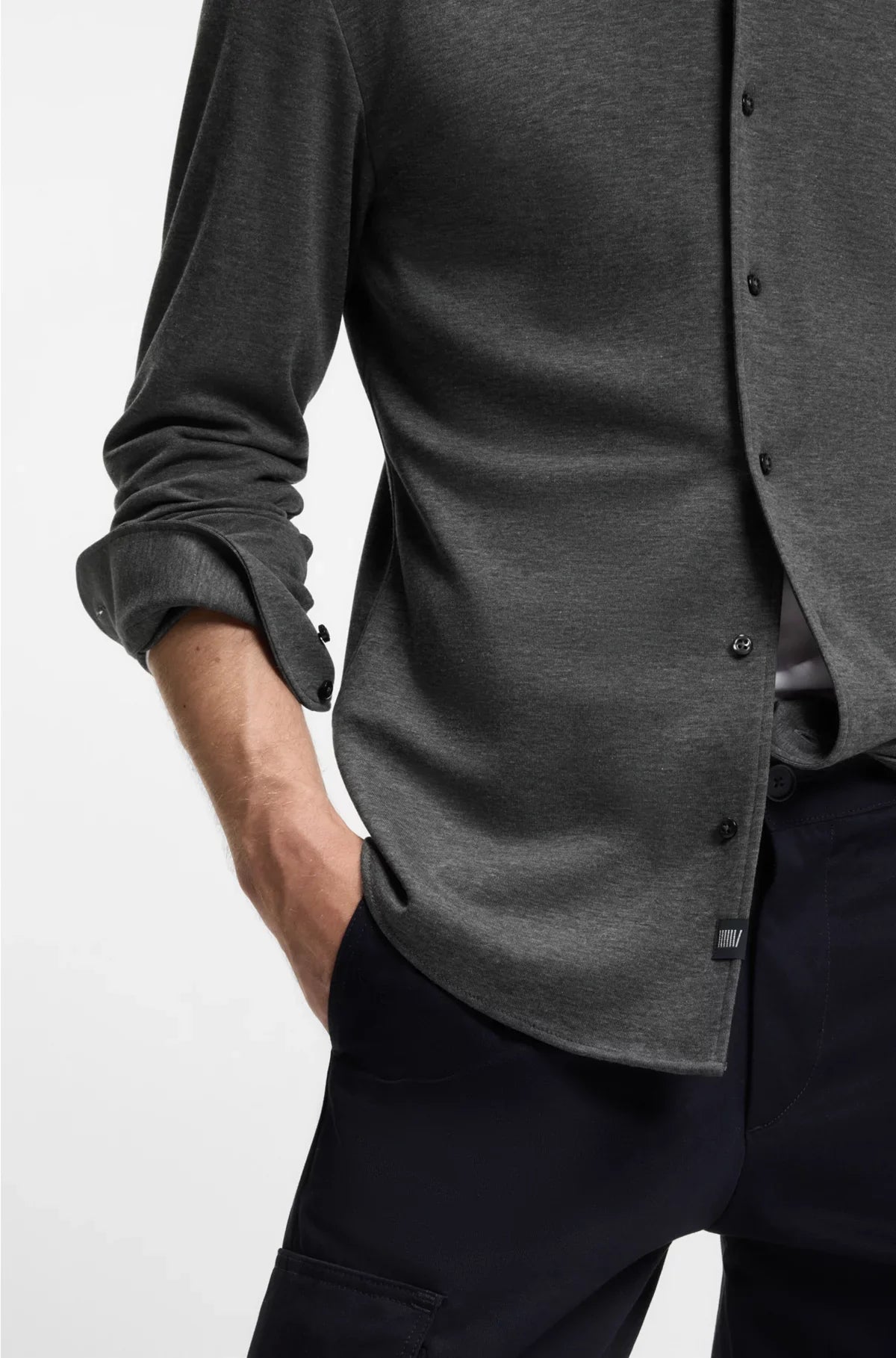 SLIM-FIT SHIRT IN COTTON JERSEY