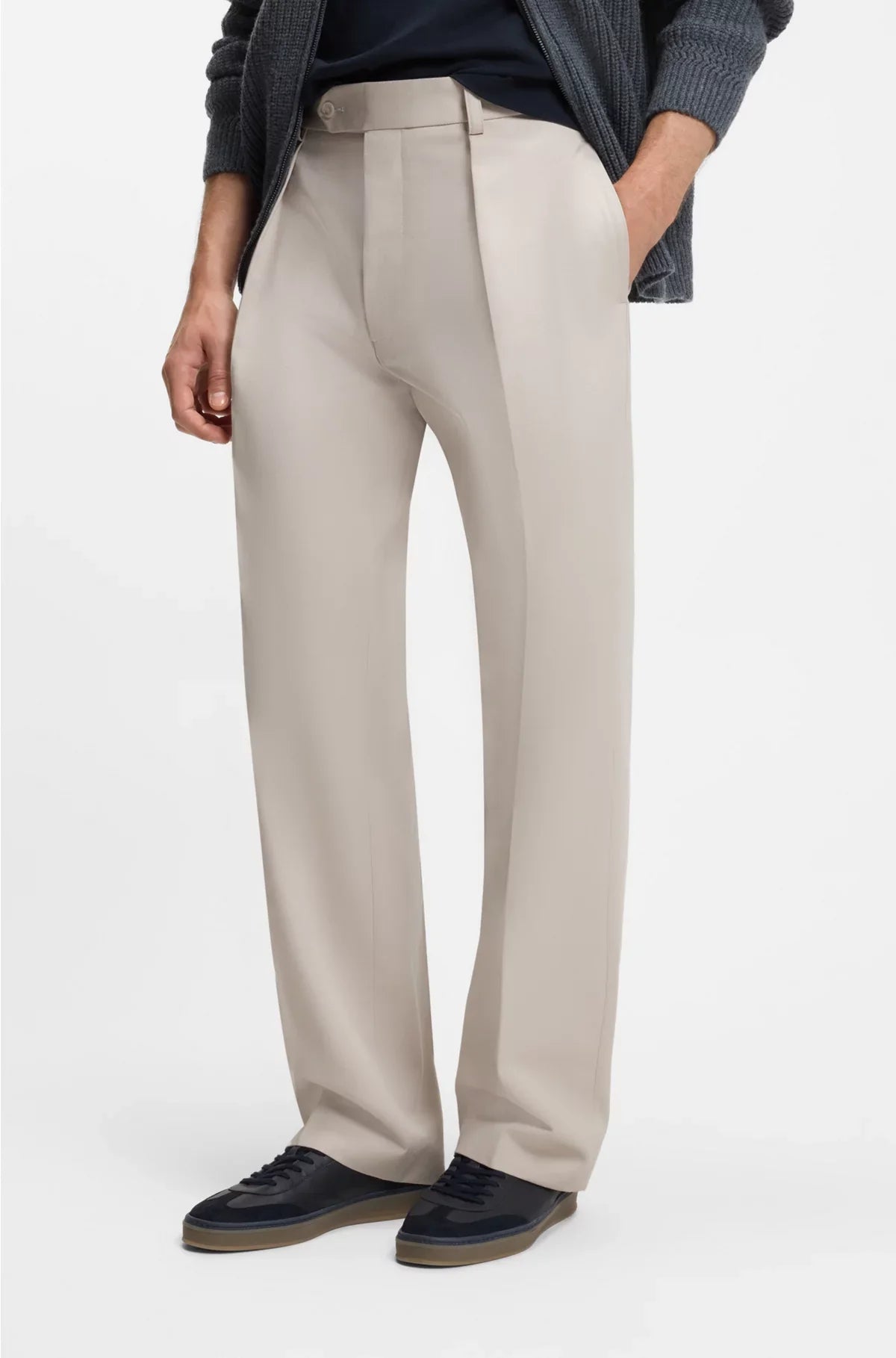 MICRO-PATTERNED TROUSERS IN COTTON