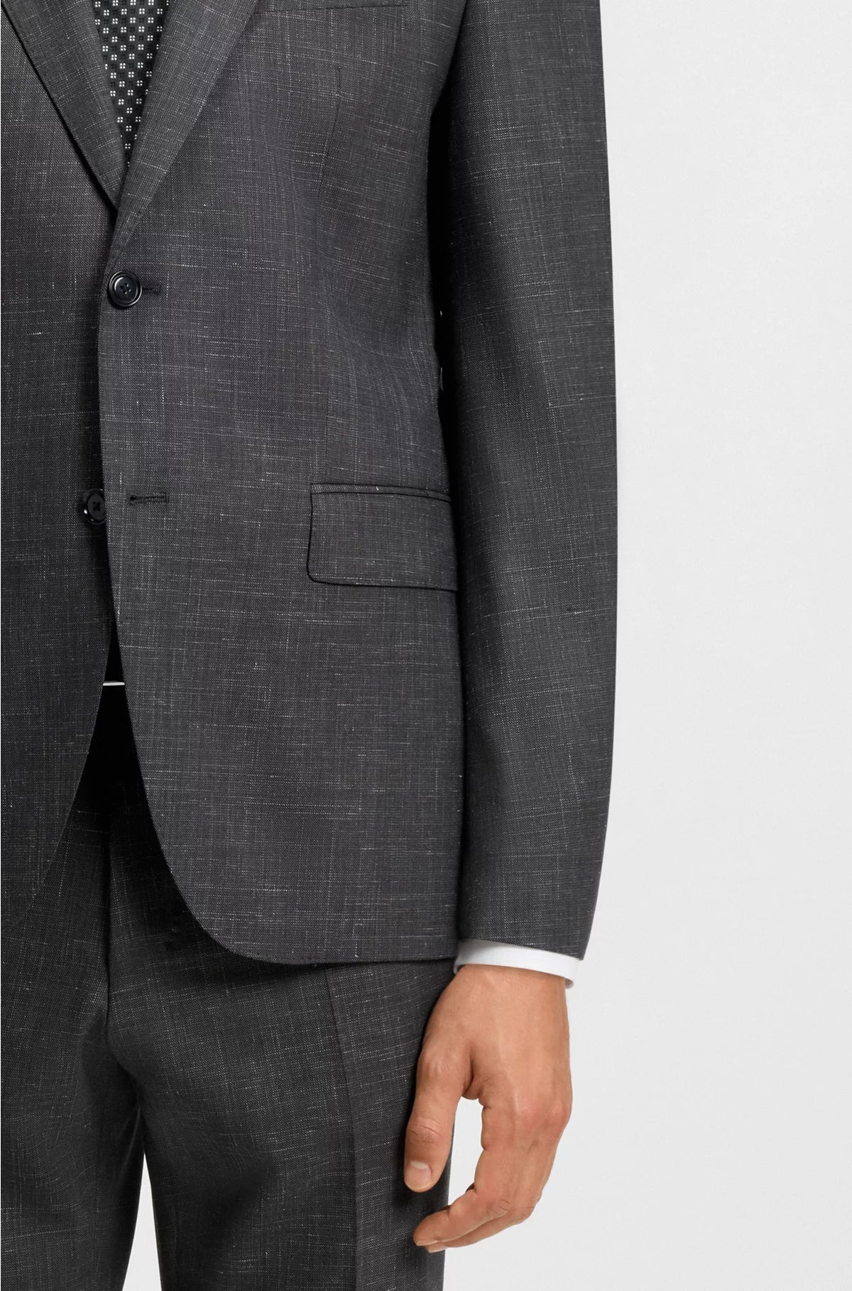 TWO-PIECE REGULAR-FIT SUIT IN WOOL AND LINEN